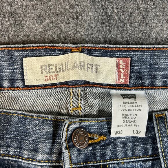 Levi Strauss & Co 505 Regular Fit Jeans 38x32 Blue - Picture 2 of 5